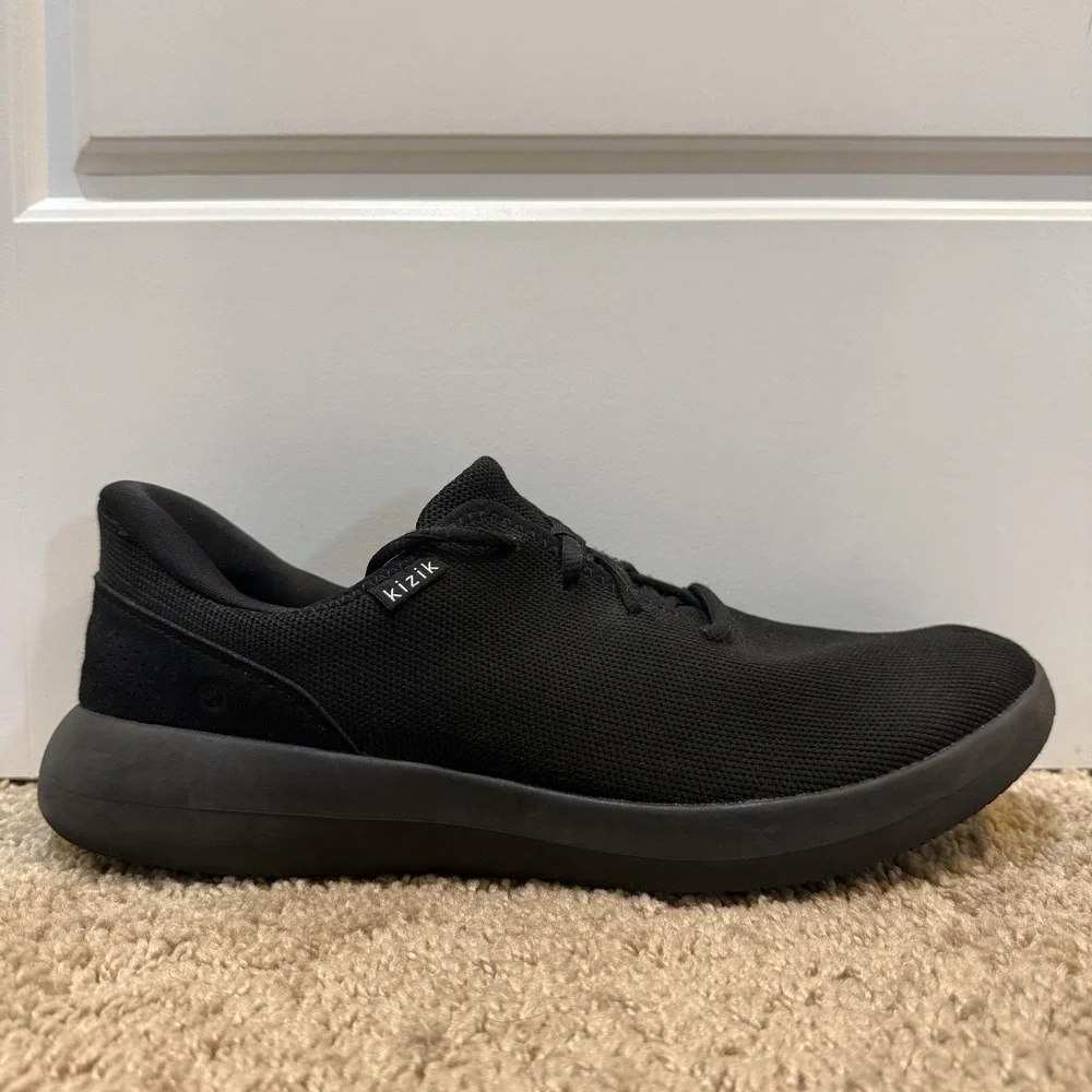 Kizik Shoes Mens Size 12 Black Hands Free Slip On Mesh Walking Comfort Sneakers